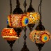 Authentic 5-Piece Ceiling Pendant Chandelier Mosaic Lamp, Domed Set Sultan